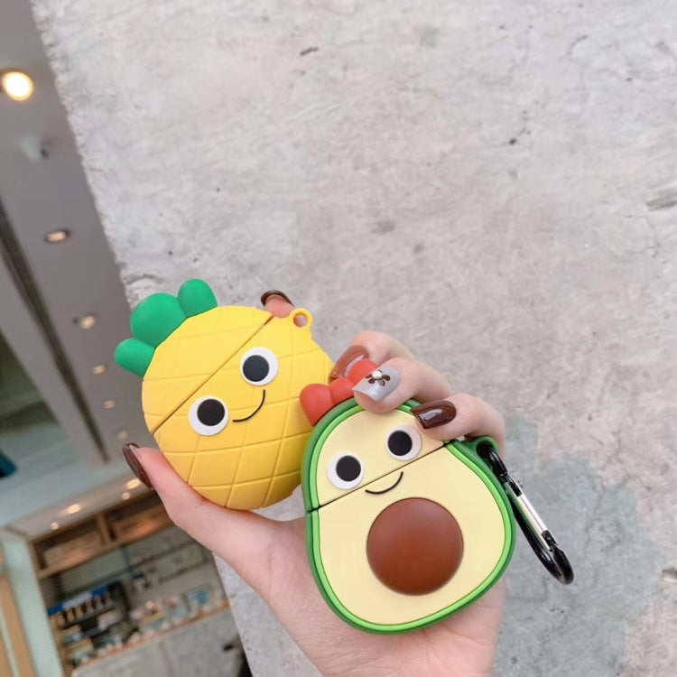 For Apple AirPods 1/2 Generation Universal Couple Avocado And Pineapple Bluetooth Headphone Protective Case, Avocado