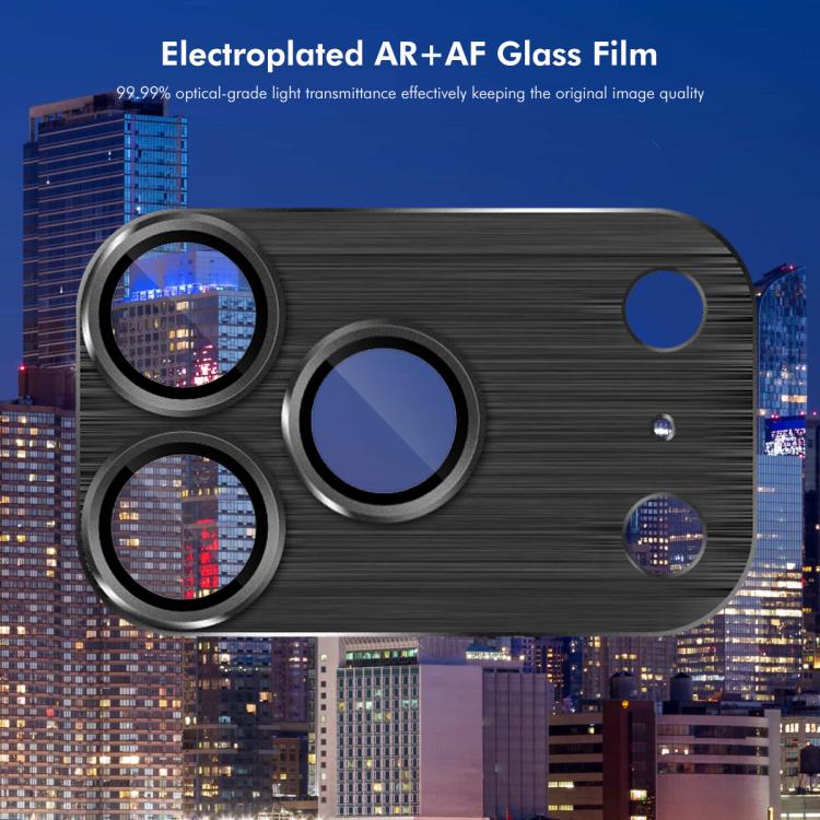 ENKAY Anti-reflection Camera Lens Brushed Aluminium Alloy Tempered Glass Film, For iPhone 17 Pro Max, For iPhone 17 Pro