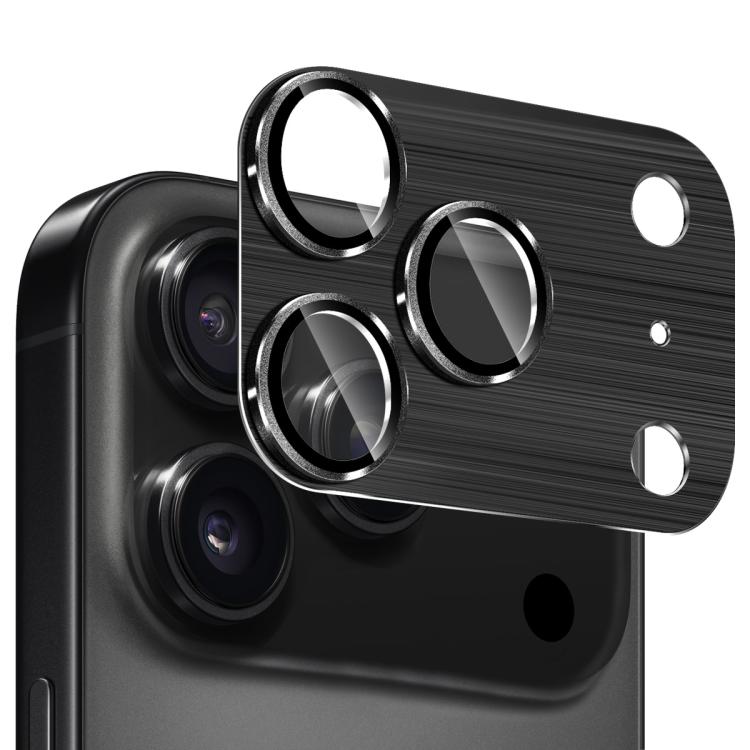 ENKAY Anti-reflection Camera Lens Brushed Aluminium Alloy Tempered Glass Film, For iPhone 17 Pro Max, For iPhone 17 Pro