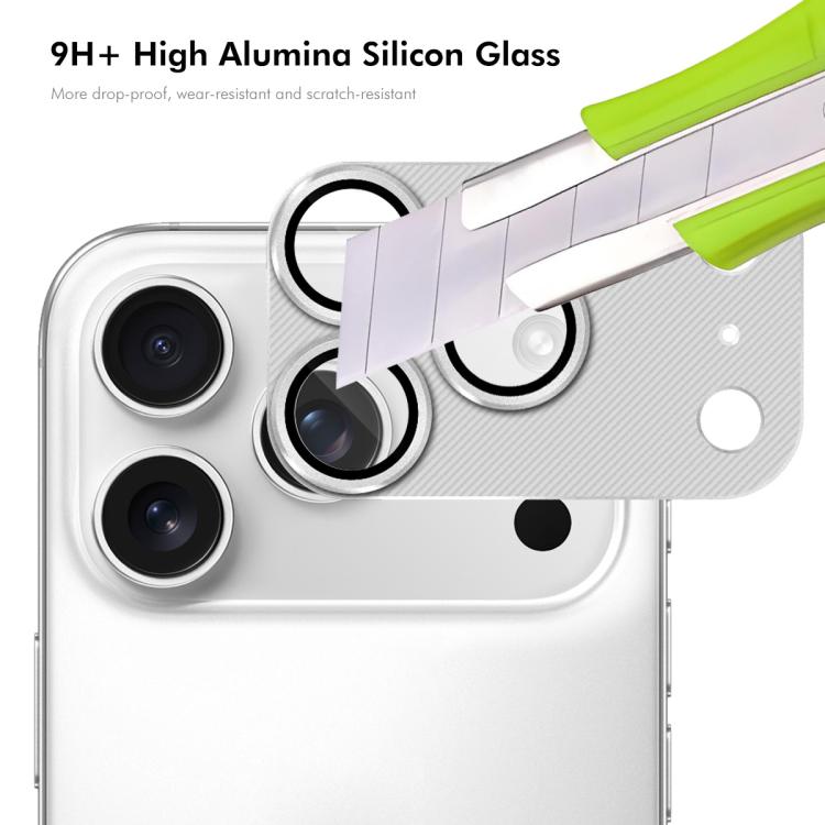 ENKAY CD Texture Aluminium Alloy Tempered Glass Lens Cover Film, For iPhone 17 Pro Max, For iPhone 17 Pro