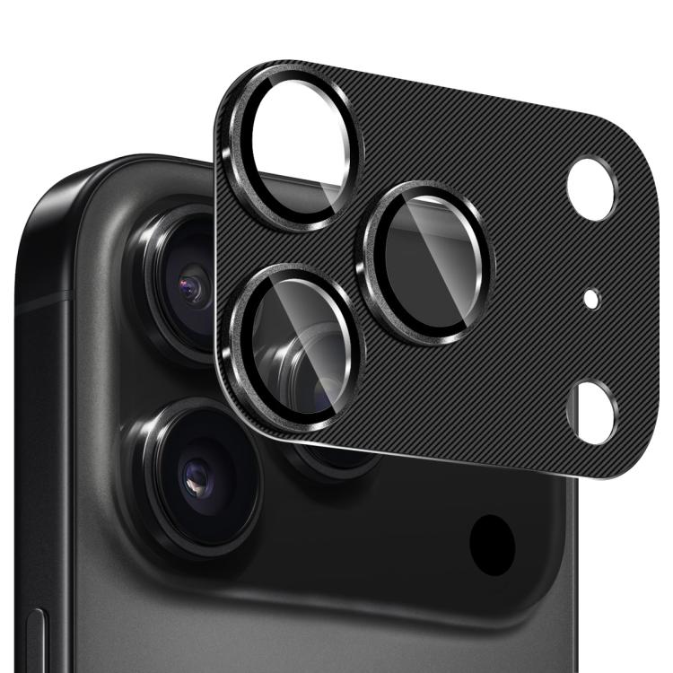 ENKAY CD Texture Aluminium Alloy Tempered Glass Lens Cover Film, For iPhone 17 Pro Max, For iPhone 17 Pro