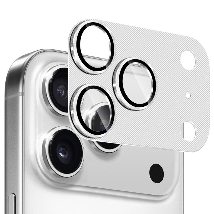 ENKAY CD Texture Aluminium Alloy Tempered Glass Lens Cover Film, For iPhone 17 Pro Max, For iPhone 17 Pro