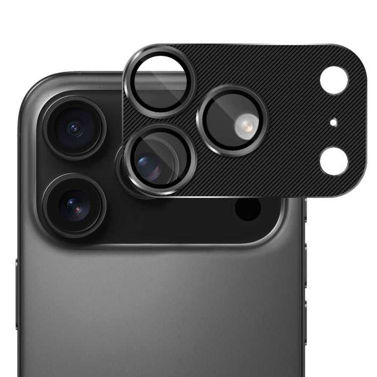 ENKAY CD Texture Aluminium Alloy Tempered Glass Lens Cover Film, For iPhone 17 Pro Max, For iPhone 17 Pro
