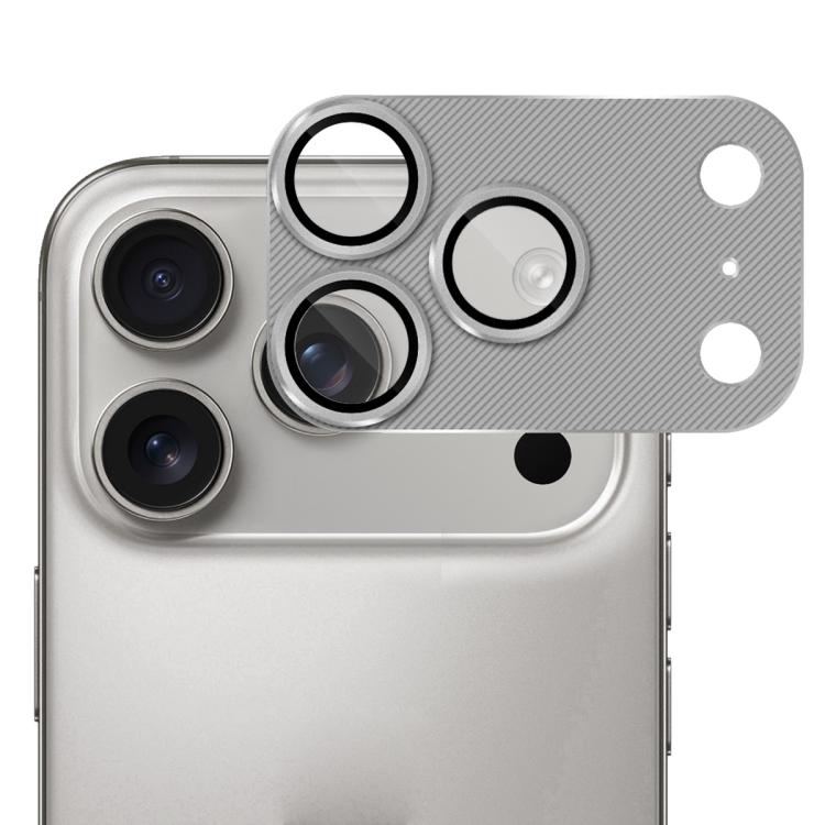 ENKAY CD Texture Aluminium Alloy Tempered Glass Lens Cover Film, For iPhone 17 Pro Max, For iPhone 17 Pro