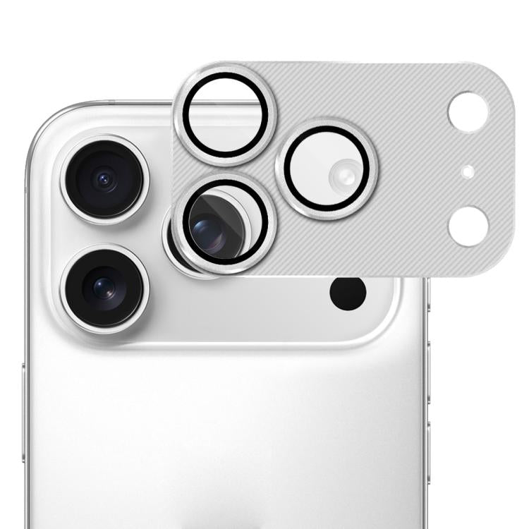 ENKAY CD Texture Aluminium Alloy Tempered Glass Lens Cover Film, For iPhone 17 Pro Max, For iPhone 17 Pro