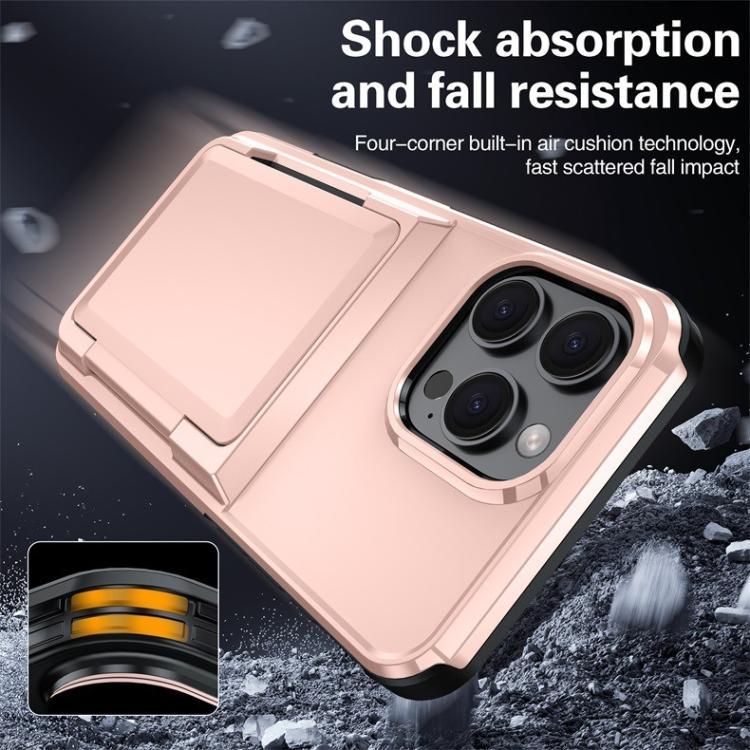 Kalebol Flip Card Wallet Holder Shockproof Phone Case, For iPhone 16 Pro Max, For iPhone 16 Pro, For iPhone 16 Plus, For iPhone 16