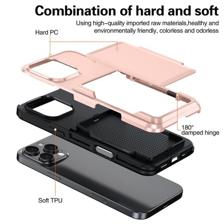 Kalebol Flip Card Wallet Holder Shockproof Phone Case, For iPhone 16 Pro Max, For iPhone 16 Pro, For iPhone 16 Plus, For iPhone 16