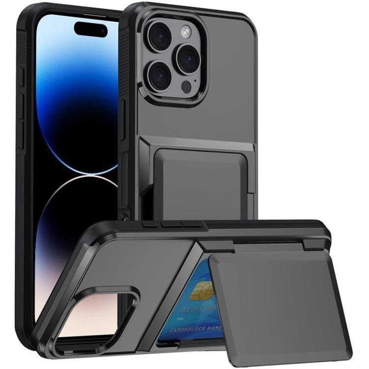 Kalebol Flip Card Wallet Holder Shockproof Phone Case, For iPhone 16 Pro Max, For iPhone 16 Pro, For iPhone 16 Plus, For iPhone 16