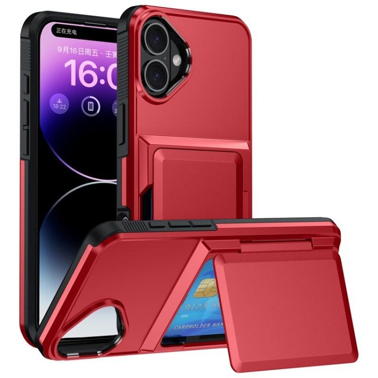 Kalebol Flip Card Wallet Holder Shockproof Phone Case, For iPhone 16 Pro Max, For iPhone 16 Pro, For iPhone 16 Plus, For iPhone 16