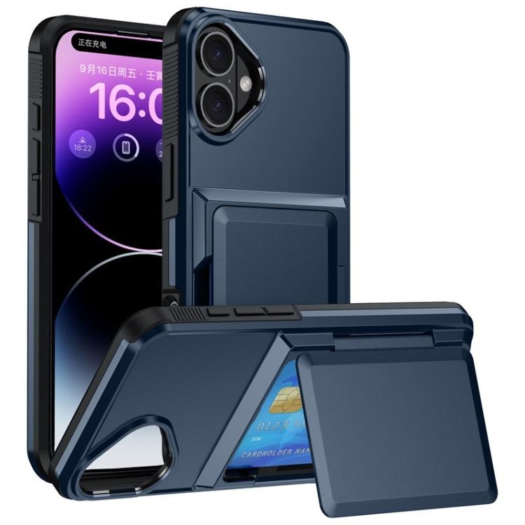 Kalebol Flip Card Wallet Holder Shockproof Phone Case, For iPhone 16 Pro Max, For iPhone 16 Pro, For iPhone 16 Plus, For iPhone 16