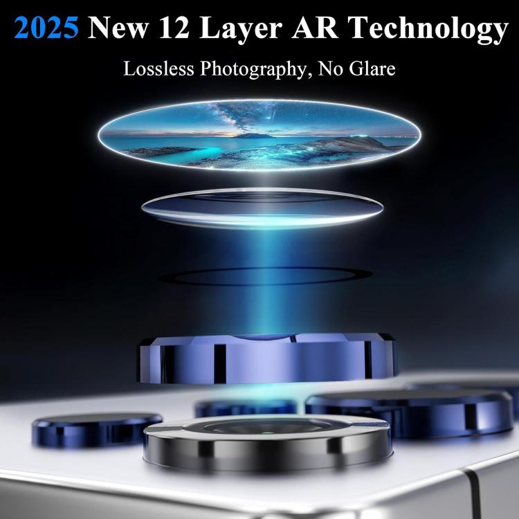 Kalebol No Flicker Ultra-Thin Individual Camera Lens Tempered Glass Film, For iPhone 17 Pro Max, For iPhone 17 Pro