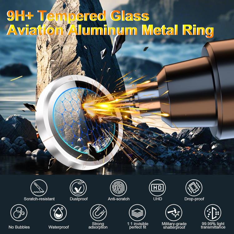 Kalebol No Flicker Ultra-Thin Individual Camera Lens Tempered Glass Film, For iPhone 17 Pro Max, For iPhone 17 Pro