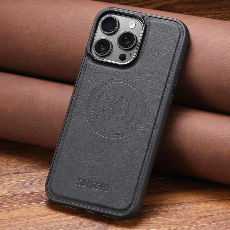 Suteni G5 Litchi Leather Magnetic MagSafe Phone Case, For iPhone 14 Plus, For iPhone 14, For iPhone 14 Pro, For iPhone 14 Pro Max, For iPhone 13 Pro Max, For iPhone 13 Pro, For iPhone 13