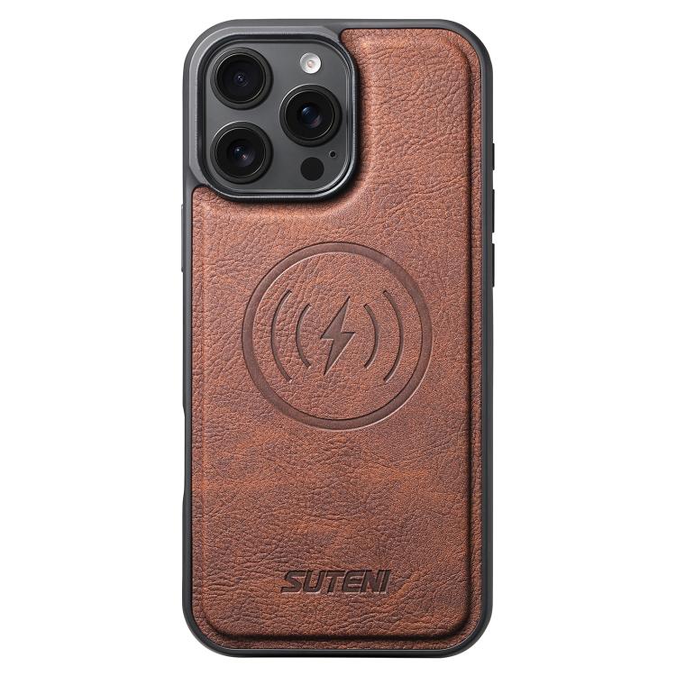 Suteni G5 Litchi Leather Magnetic MagSafe Phone Case, For iPhone 14 Plus, For iPhone 14, For iPhone 14 Pro, For iPhone 14 Pro Max, For iPhone 13 Pro Max, For iPhone 13 Pro, For iPhone 13