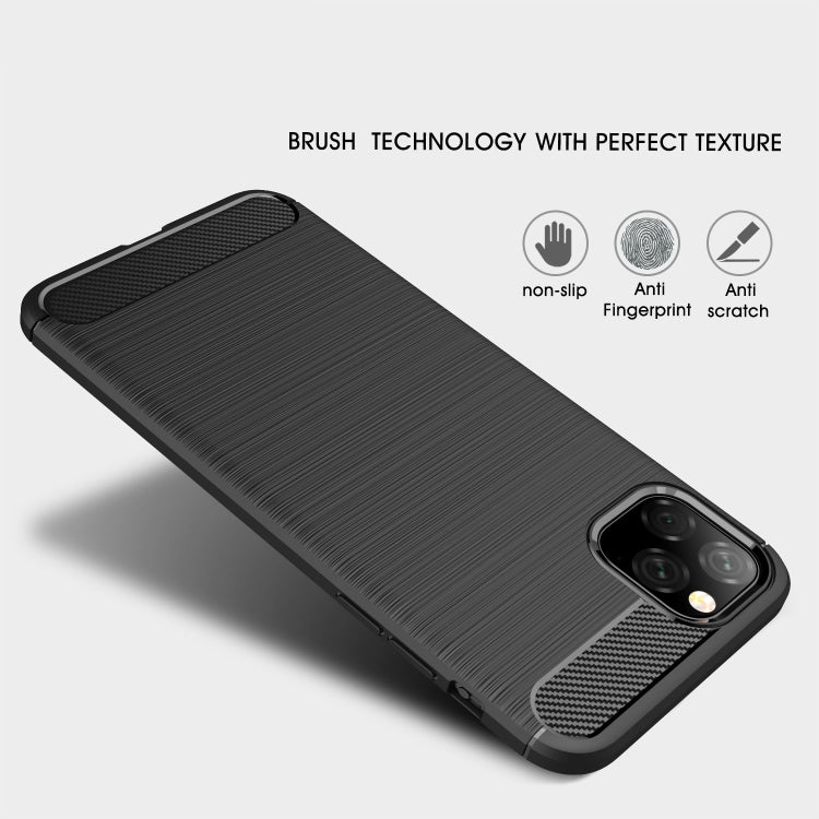 Brushed Texture Carbon Fiber TPU Case for  iPhone XI Max 2019, For iPhone 11 Pro Max
