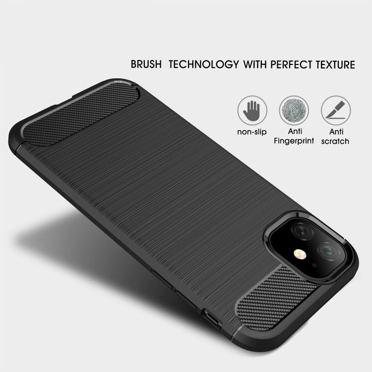 Brushed Texture Carbon Fiber TPU Case for iPhone XIR 2019, For iPhone 11