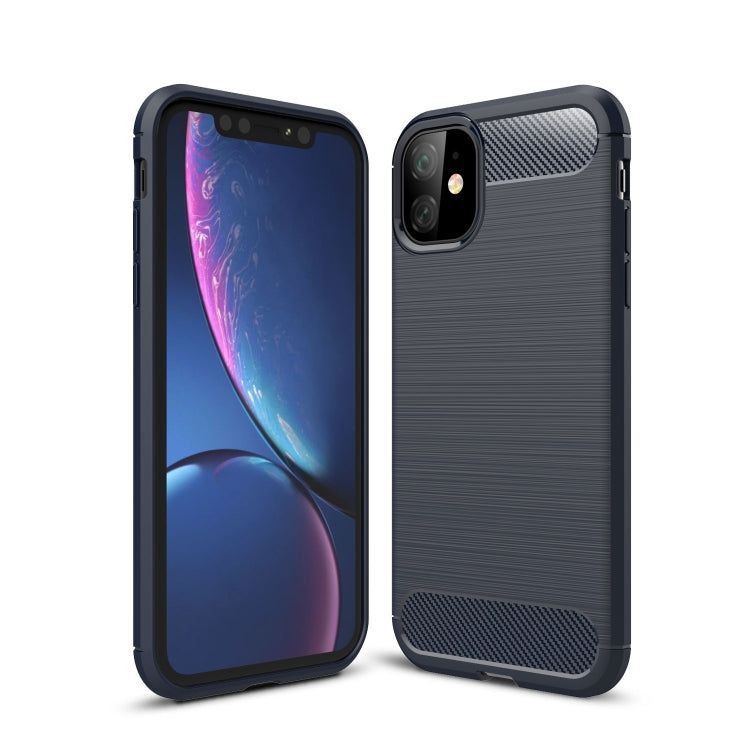 Brushed Texture Carbon Fiber TPU Case for iPhone XIR 2019, For iPhone 11