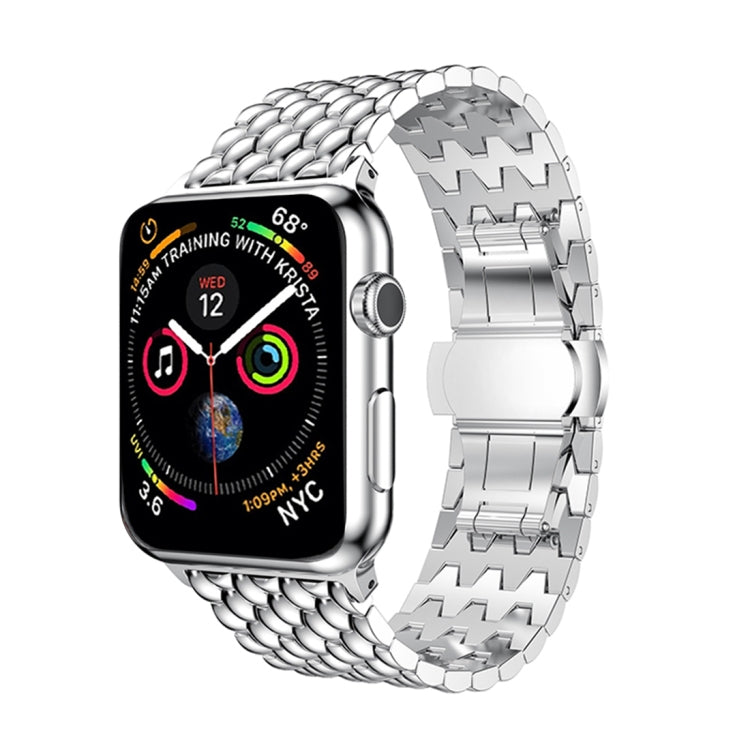 Dragon Grain Solid Stainless Steel Wrist Strap Watch Band for Apple Watch Series 3 & 2 & 1 42mm