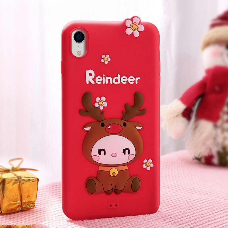 Lovely Reindeer Full Package Anti Falling Silicone Sleeve for iPhone XR, For iPhone XR