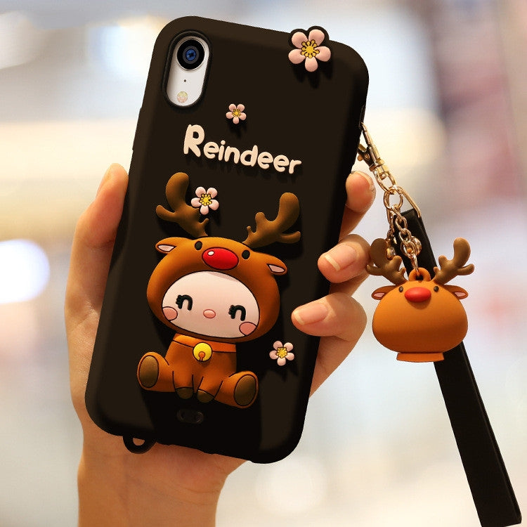 Lovely Reindeer Full Package Anti Falling Silicone Sleeve for iPhone XR, For iPhone XR