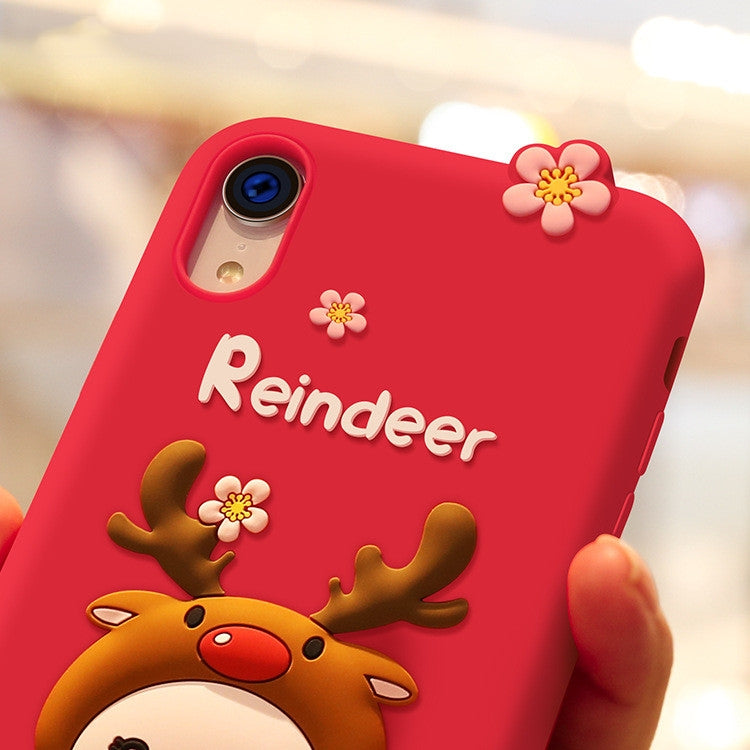 Lovely Reindeer Full Package Anti Falling Silicone Sleeve for iPhone XR, For iPhone XR