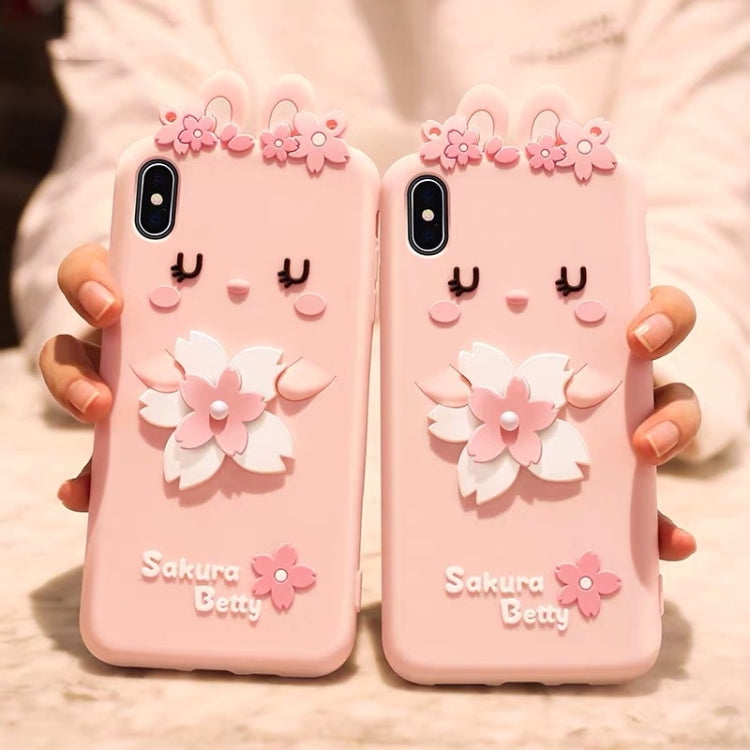 Housse anti-chute en silicone style cerisier pour iPhone X/XS