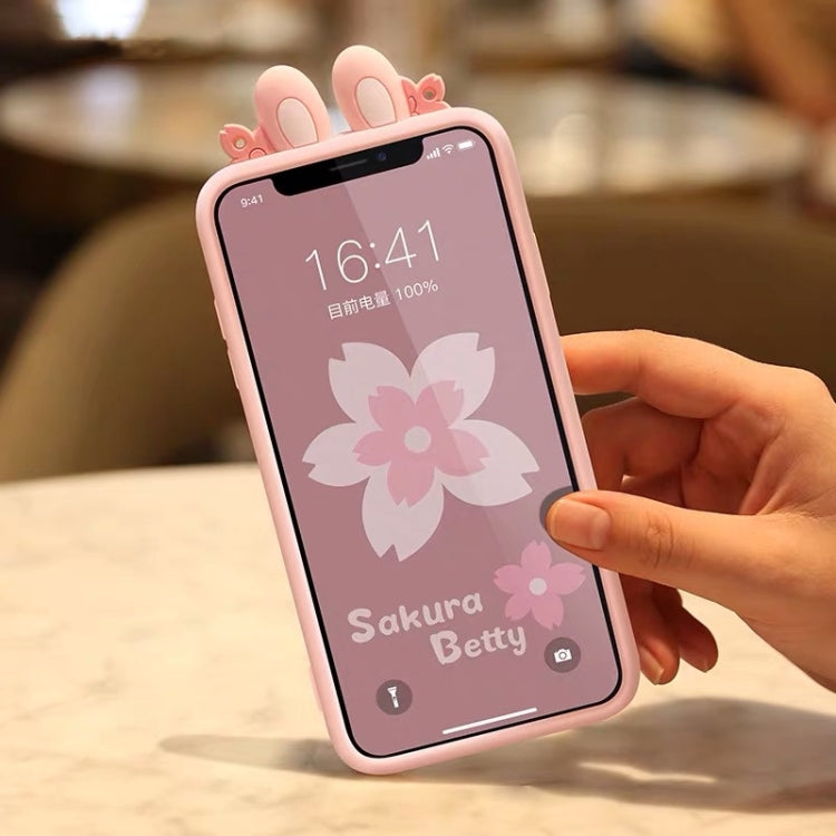 Housse anti-chute en silicone style cerisier pour iPhone X/XS