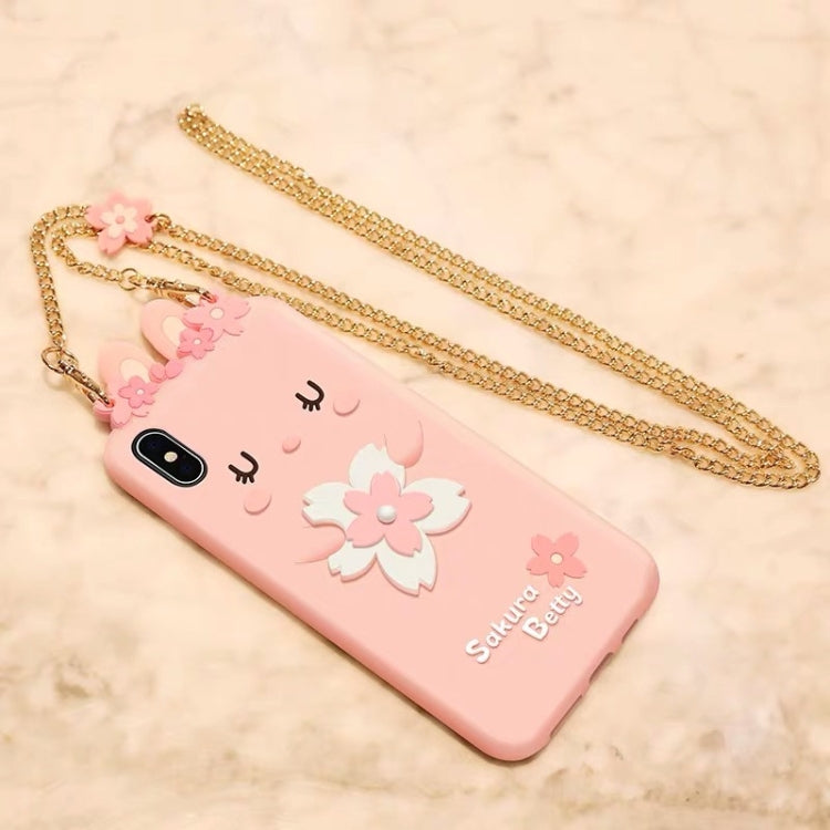 Housse anti-chute en silicone style cerisier pour iPhone X/XS