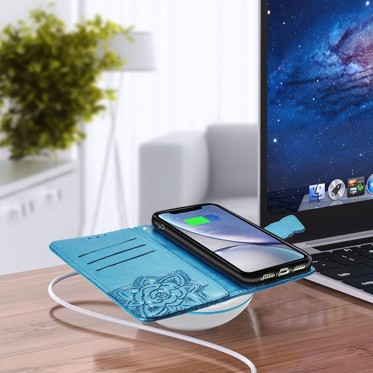Butterfly Love Flowers Embossing Horizontal Flip Leather Case For  iPhone XI（2019）with Holder & Card Slots & Wallet & Lanyard