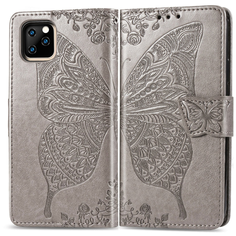 Butterfly Love Flowers Embossing Horizontal Flip Leather Case For  iPhone XI（2019）with Holder & Card Slots & Wallet & Lanyard