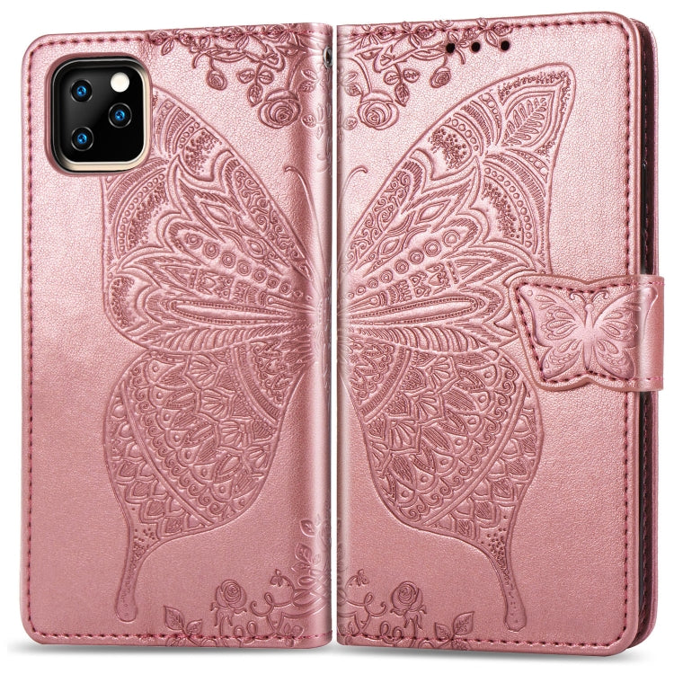 Butterfly Love Flowers Embossing Horizontal Flip Leather Case For  iPhone XI（2019）with Holder & Card Slots & Wallet & Lanyard