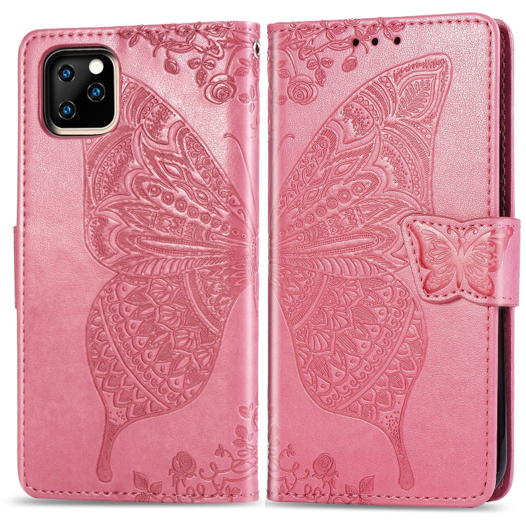 Butterfly Love Flowers Embossing Horizontal Flip Leather Case For  iPhone XI（2019）with Holder & Card Slots & Wallet & Lanyard