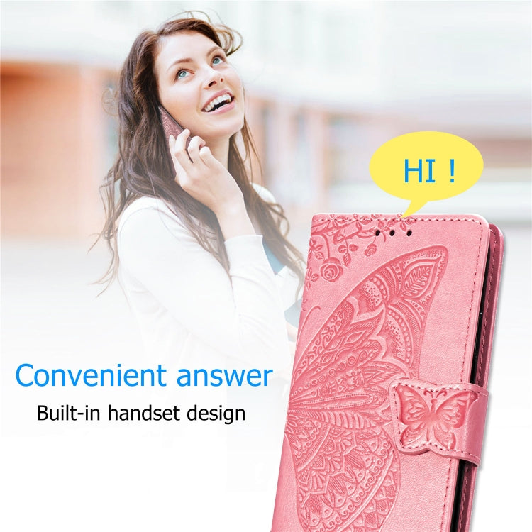Butterfly Love Flowers Embossing Horizontal Flip Leather Case For iPhone XIR （2019) with Holder & Card Slots & Wallet & Lanyard
