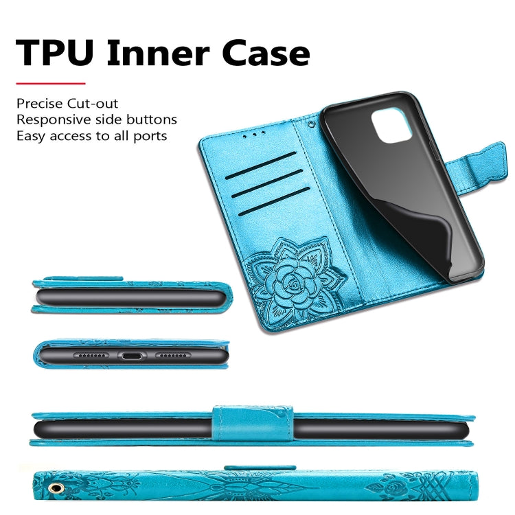 Butterfly Love Flowers Embossing Horizontal Flip Leather Case For iPhone XIR （2019) with Holder & Card Slots & Wallet & Lanyard