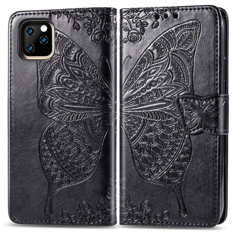 Butterfly Love Flowers Embossing Horizontal Flip Leather Case For iPhone XIR （2019) with Holder & Card Slots & Wallet & Lanyard