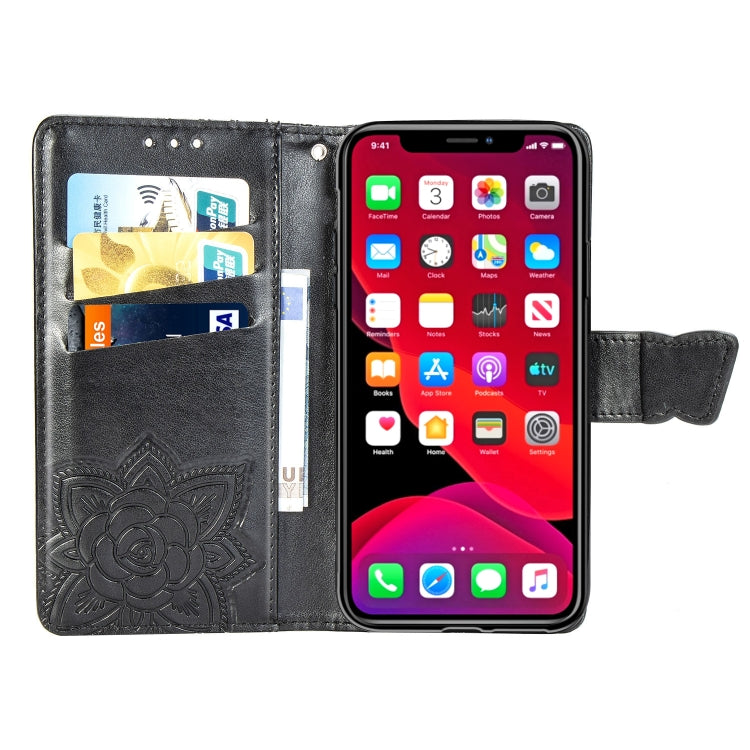 Butterfly Love Flowers Embossing Horizontal Flip Leather Case For iPhone XIR （2019) with Holder & Card Slots & Wallet & Lanyard