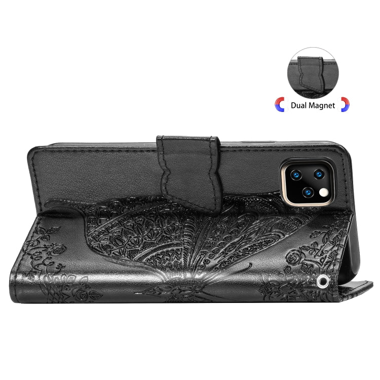 Butterfly Love Flowers Embossing Horizontal Flip Leather Case For  iPhone XI Max 2019  with Holder & Card Slots & Wallet & Lanyard