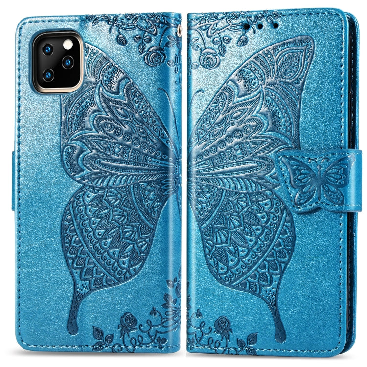 Butterfly Love Flowers Embossing Horizontal Flip Leather Case For  iPhone XI Max 2019  with Holder & Card Slots & Wallet & Lanyard
