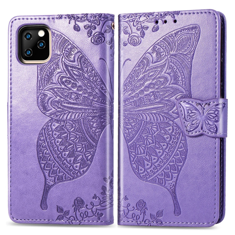 Butterfly Love Flowers Embossing Horizontal Flip Leather Case For  iPhone XI Max 2019  with Holder & Card Slots & Wallet & Lanyard
