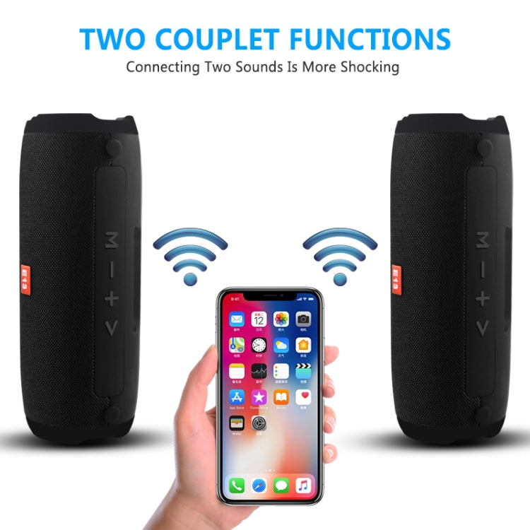 E13 Mini Portable Wireless Bluetooth Speaker Stereo Speakerphone Radio Music Subwoofer Column Speakers with TF FM, RED, BLUE, BLACK