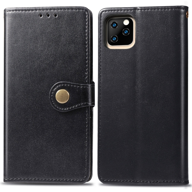 Retro Solid Color Leather Buckle Mobile Phone Protection Leather Case with Photo Frame & Card Slot & Wallet & Bracket Function for iPhone XI（2019）, For iPhone 11 Pro
