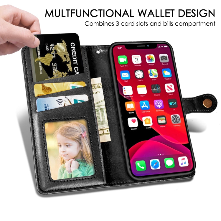 Retro Solid Color Leather Buckle Mobile Phone Protection Leather Case with Photo Frame & Card Slot & Wallet & Bracket Function for iPhone XI（2019）, For iPhone 11 Pro