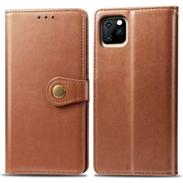 Retro Solid Color Leather Buckle Mobile Phone Protection Leather Case with Photo Frame & Card Slot & Wallet & Bracket Function for iPhone XI（2019）, For iPhone 11 Pro