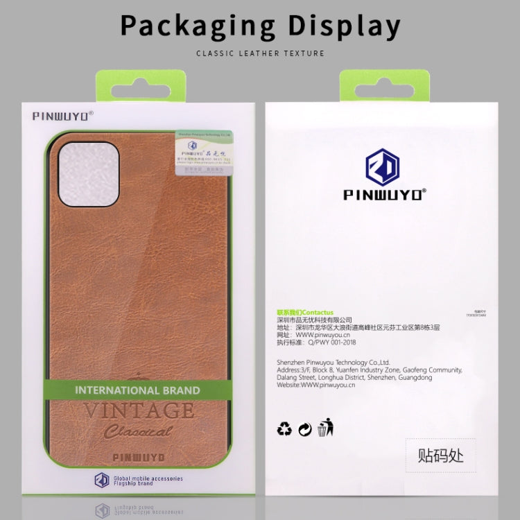 PINWUYO Pin Rui Series Classical Leather, PC + TPU + PU Leather Waterproof And Anti-fall All-inclusive Protective Shell for