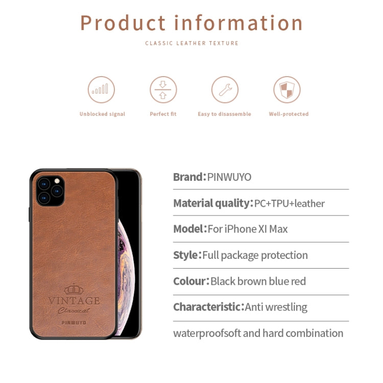 PINWUYO Pin Rui Series Classical Leather, PC + TPU + PU Leather Waterproof And Anti-fall All-inclusive Protective Shell for