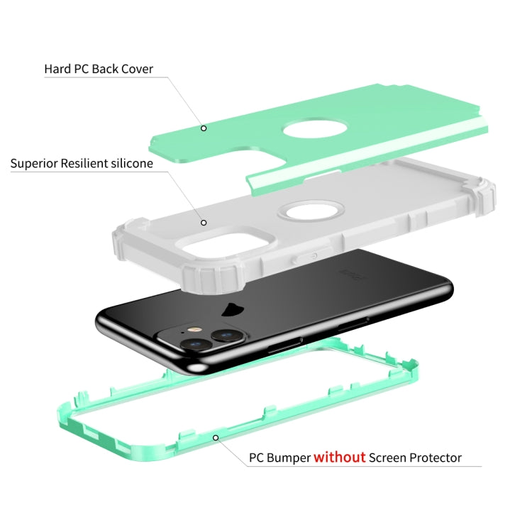 For iPhone 11 Pro PC+ Silicone Three-piece Anti-drop Mobile Phone Protection Bback Cover, For iPhone 11 Pro