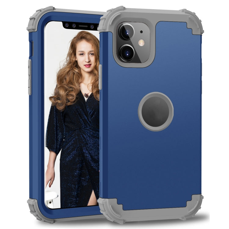 For iPhone 11  PC+ Silicone Three-piece Anti-drop Mobile Phone Protection Bback Cover, For iPhone 11