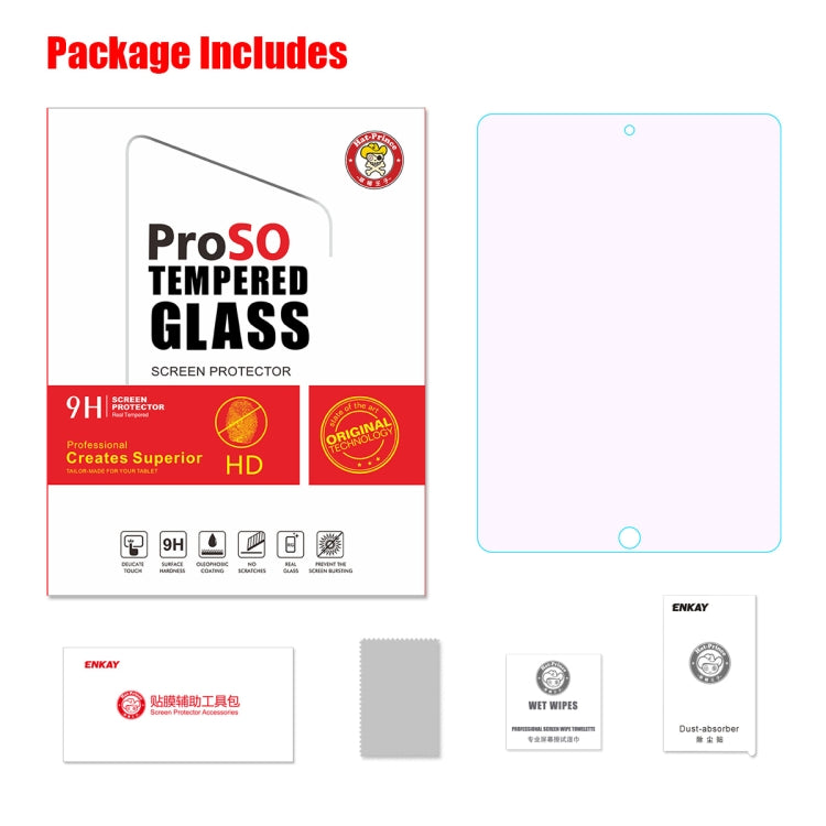 For iPad 10.2 (2019) ENKAY Hat-Prince 0.33mm 9H Surface Hardness 2.5D Explosion-proof Anti-Blue-Ray Tempered Glass Film