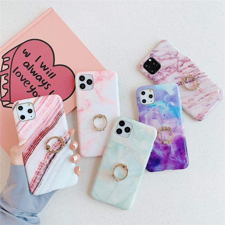 For iPhone 11 Pro   TPU Smooth Marble with Ring Metal Rhinestone Bracket Mobile Phone Protective Case, For iPhone 11 Pro