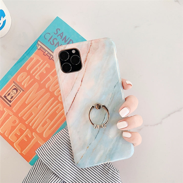 For iPhone 11 Pro   TPU Smooth Marble with Ring Metal Rhinestone Bracket Mobile Phone Protective Case, For iPhone 11 Pro